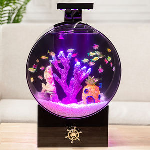 Professionnel Super Blanc Transparent Verre Acrylique Aquarium Bureau Petit Écologique Betta Poisson Goldfish Réservoir pour Vivre En Plastique - Product Image 3