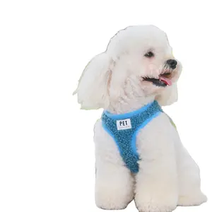 Популярная настраиваемая шлейка для собак с подходящим ошейником и поводком, бархатная Двусторонняя шлейка для собак, жилет