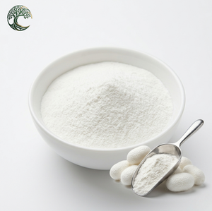 Polvo de Aminoácidos de Seda de Marca Privada OEM, Polvo de Sericina, Proteína de Seda Natural de Grado Cosmético, Soluble <span class=keywords><strong>en</strong></span> Agua, Venta al Por Mayor - Product Image 1