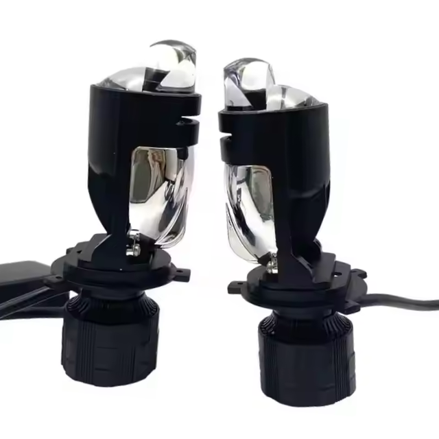 Dc 12v Bi Led Headlight Projector Lens H4 60w 4000lm Motorcycle Headlamp Bulb Mini Projector Lens 6500K H4 Projector Lens