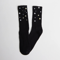 Chaussettes en coton biologique à perles personnalisées à la mode en gros