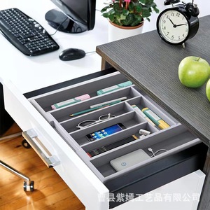<b>Kitchen</b> Drawer Organizer Wooden Cutlery <b>Storage</b> <b>Box</b> With Compartments For Knife Spoon Fork Holder Rectangular Standing Type - Product Image 2