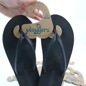 Custom Logo Recyclable Cardboard Flip Flops Paper Hanger For Eva Flip Flops Slippers Sandals