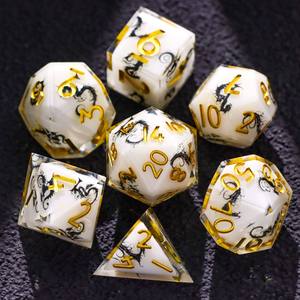 Jeu de dés à mouvement fluide Unique Kitten Sand D20 D6 polyédriques pour Dungeons & Dragons Baldur's Gate RPG Jeu de table - Product Image 2