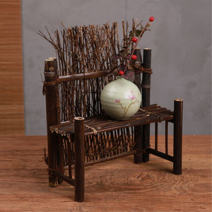 Présentoir à bijoux en bambou de style chinois pour le rangement des ornements et des services à thé - Product Image 1