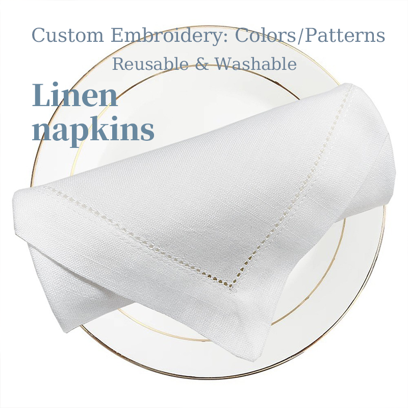 Hemstitch Soft Linen Square Classic Cocktail