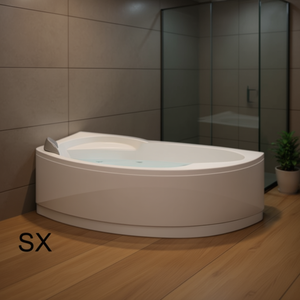 Bañera Asimétrica Semicircular de Esquina 165x85 Derecha con Hidromasaje - Product Image 3