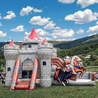 Location de château gonflable pour fêtes, combo château gonflable avec toboggan, en PVC, facile à installer, pour 5+ personnes