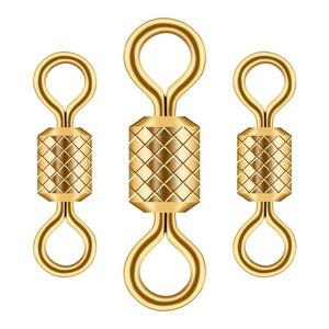 Connecteur en forme de 8, terminal haute vitesse, accessoires de pêche en acier inoxydable doré irisé, pour la pêche aux leurres - Product Image 1