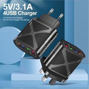 อะแดปเตอร์ชาร์จ USB 4 พอร์ต 3.1A ชาร์จเร็ว พร้อมหน้าจอ LED สำหรับอะแดปเตอร์เดินทาง ชาร์จโทรศัพท์ - Product Image 1