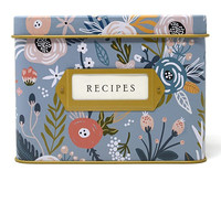 Boîte en métal décorative vide de qualité supérieure, de qualité alimentaire, 4x6 pouces, avec carte et séparateurs, pour recettes
