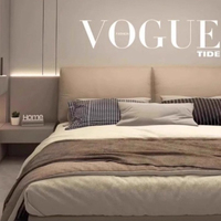 Lit moderne minimaliste en cuir véritable souple, design écologique, pour chambre principale