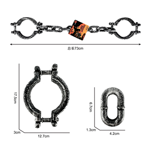Vacaciones Fiesta de Halloween Cadena Simulación Plástico Cosplay Prisionero Accesorios Prisión Broche Cadena Esposas Juguete - Product Image 2