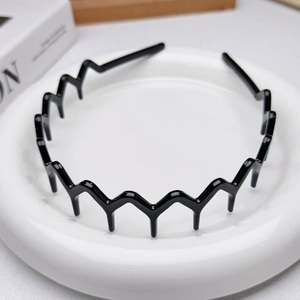 Women's Zig Zag Non-Slip Fashion Accessories Comfortable Recycled <b>Plastic</b> Comb Teeth Back Custom Cosmetics <b>Headband</b> - Product Image 3