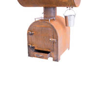Barbecue au bois en acier Corten certifié CE, design moderne haut de gamme, grilles de cuisson réglables, finition thermolaquée, cuisson antiadhésive