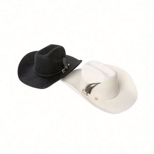 Chapeau de cowboy vintage en feutre de laine de luxe personnalisé de haute qualité, style camouflage old school, avec bande de plumes, pour homme, idéal pour les fêtes, toutes saisons, vente en gros - Product Image 2