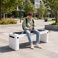 Banc solaire intelligent pour extérieur, imperméable, avec chargeur sans fil USB, haut-parleur WiFi et Bluetooth, mobilier urbain intelligent