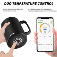 Cadeau de banque Charge sans fil Contrôle de la température Tasse intelligente 14oz/415ml Tasse intelligente moderne avec Bluetooth Acier inoxydable SS 304