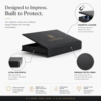 Boîte en carton estampée personnalisée avec logo, pour carte de visite métallique NFC à fente unique, paiement sans contact, carte de crédit, coffret cadeau