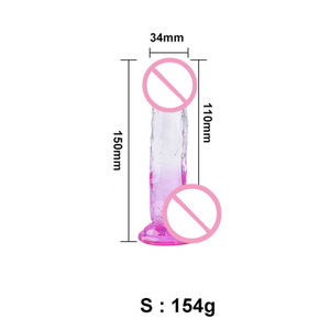 قضيب اصطناعي جيلي TPE ناعم وواقعي متدرج اللون للبيع بالجملة مع قاعدة شفط، لعبة جنسية للمداعبة للرجال والنساء والأزواج - Product Image 6