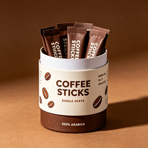 Tube en papier écologique, biodégradable et recyclable pour bâtonnets de café et grains de café |   Impression de logo personnalisé OEM - Product Image 6