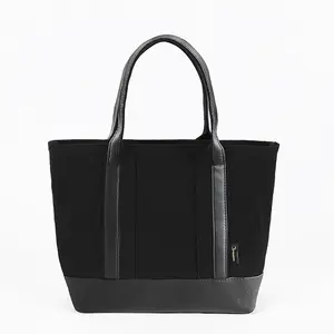 New Arrival Black Multipurpose Women's Single Shoulder Fashion Class Tote Cotton Canvas Shopping Bag