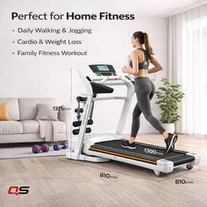 Tapis roulant domestique QS-3460 avec écran LCD de 7 pouces, moteur de 3 CV, USB, MP3, inclinaison de 0 à 15 % et 24 programmes - Product Image 6