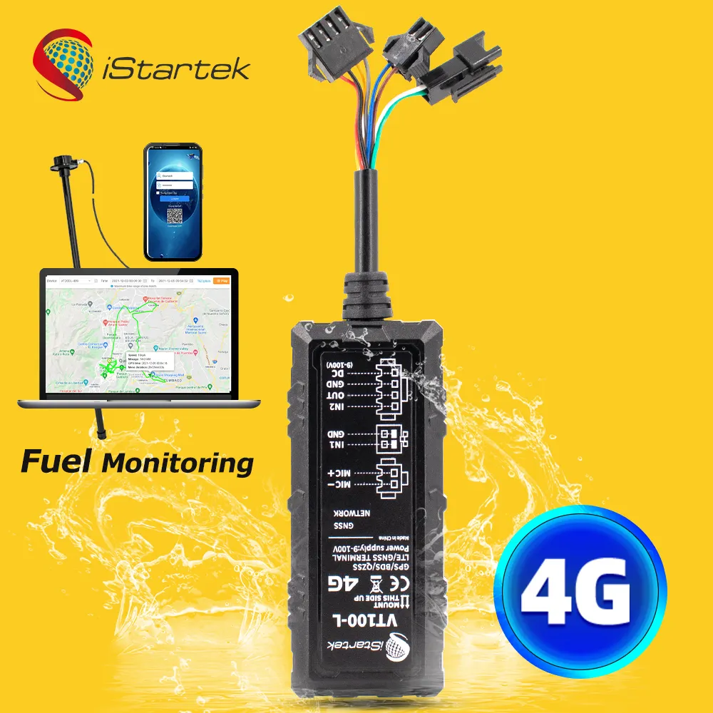 Rastreador IP66 étanche surveillance du carburant 4G LTE Tracker moto vélo véhicule voiture GPS dispositif de suivi avec microphone APP