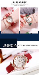 Reloj de Lujo para Mujer con Incrustaciones de Diamantes, Estilo Vintage, Correa de Cuero, Movimiento de Cuarzo, Regalo de Navidad - Product Image 3