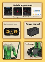 Robot de Control Remoto Cinco en Uno, Programable, Educativo, de Ciencia, Rompecabezas, Bloques de Construcción, Juguete para Niños, Verde