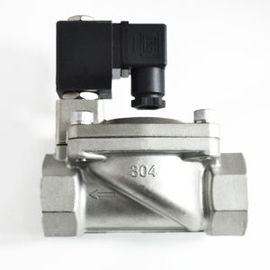 صمام مياه كهربائي من الفولاذ المقاوم للصدأ SS304 مقاس DN50 بضغط 16 بار يعمل بالتحكم التجريبي 2 بوصة 24 فولت تيار مستمر - Product Image 2