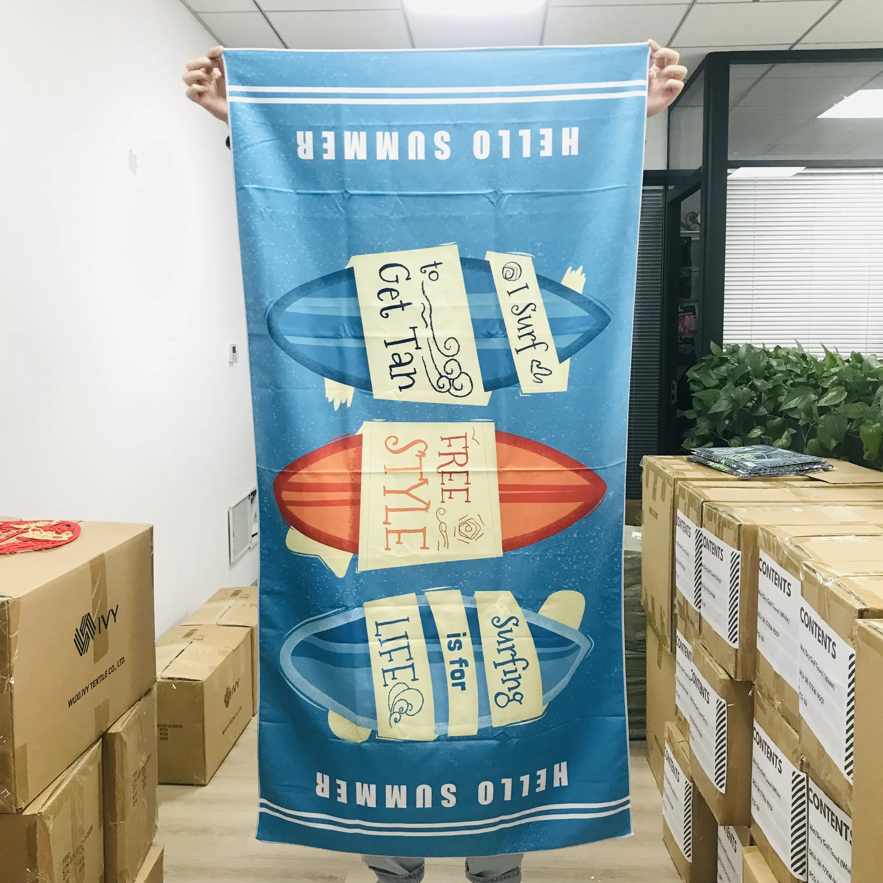 wholesale plush playful customised print microfiber suede beach towel