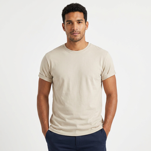 Camiseta de Cuello Redondo Informal de Algodón Premium OEM para Hombre, con Diseño Gráfico, Logotipo Personalizado, Fabricante Mayorista, Proveedor de Exportación - Product Image 1