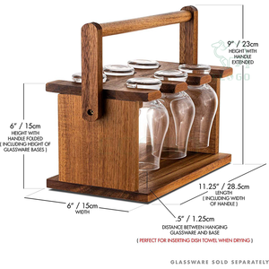 Bamboo Wood the Best Selling <b>Wine</b> <b>Rack</b> Holder Unique Carrier Whiskey <b>Glass</b> Holder and Drying <b>Rack</b> - Product Image 2