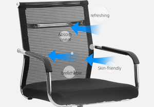 Sedia da Ufficio <span class=keywords><strong>Ergonomica</strong></span> Moderna in Rete con Altezza Regolabile, <span class=keywords><strong>Poltrona</strong></span> Girevole con Base Cromata Nera, Comoda Sedia da Computer per <span class=keywords><strong>Scrivania</strong></span> Domestica - Product Image 6