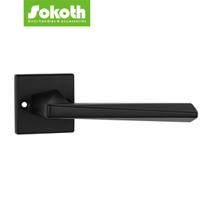 Manija de Puerta de <span class=keywords><strong>Hierro</strong></span> Cuadrada Contemporánea en Blanco y Negro, Precio Económico de Fábrica, Fácil Instalación, para Apartamentos - Product Image 4