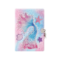 Carnet en peluche queue de sirène de dessin animé, papeterie étudiante, joli carnet de notes pour filles avec cadenas, cadeaux de récompense scolaire