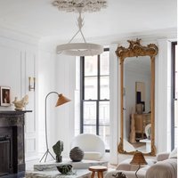 Lustre suspendu moderne personnalisable en plâtre, design circulaire, fait main, grand modèle pour intérieur