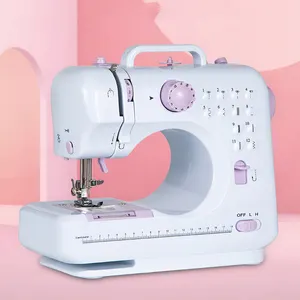 Máquina de coser portátil para uso doméstico, multifunción, OEM 505, máquina de coser doméstica de cuero con punto de bloqueo, venta al por mayor