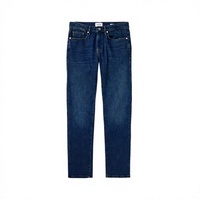 Celana Jeans Pria Berkualitas Tinggi Model Lurus Kancing Tengah Grosir Kustom Katun Spandex Ukuran Besar Bernapas Regular Fit Original