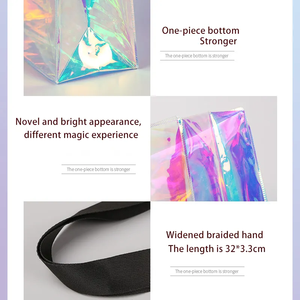 EVA láser transparente al por mayor personalizado PVC punto deslumbrante red bolsa de regalo roja calidad nuevo bolso de plástico bolsa de compras mágica - Product Image 4