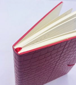 Carnet de notes en cuir crocodile rouge A5-<span class=keywords><strong>Journal</strong></span> de voyage et de bureau de luxe, cadeau pour homme/femme, papier 120GSM, design artisanal - Product Image 4