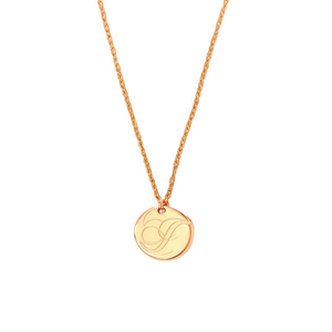Collana con ciondolo a forma di lettera I in acciaio inossidabile, 1,9 cm, monofacciale, tono oro, gioielleria raffinata - Product Image 1