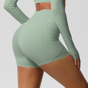 Shorts de yoga et d'entraînement taille haute pour femmes, 3 pouces, avec poche latérale pour téléphone, effet ventre plat et fessier galbé, sans démarcation visible (No Camel Toe) - Product Image 6