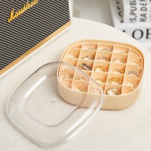 MONR 보석 플라스틱 주최자 반지 귀걸이 장식용 분리형 칸막이 경량 투명 뚜껑 보관함 - Product Image 2