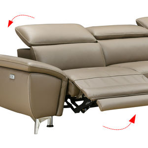 أثاث فاخر بتصميم أوربي أريكة على شكل حرف L من فوشان كرسي كهربائي مع مسند رأس أريكة زاوية من الجلد - Product Image 2