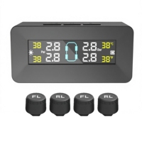 solaire universel Tpms système d'alarme de pression des pneus de voiture 4 capteurs externes sans fil alerte en temps réel