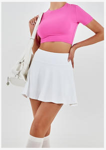 กระโปรงเทนนิสฟิตเนสสำหรับผู้หญิง, กระโปรงเล่นเทนนิสฟิตเนสกันแสงสองชั้นมีกระเป๋า - Product Image 2