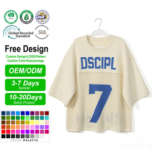 <span class=keywords><strong>Pull</strong></span> en <span class=keywords><strong>maille</strong></span> jacquard 100 % coton à manches courtes, personnalisé avec logo et lettres, pour le football, tricoté au crochet, <span class=keywords><strong>maille</strong></span> filet, conception OEM ODM - Product Image 6