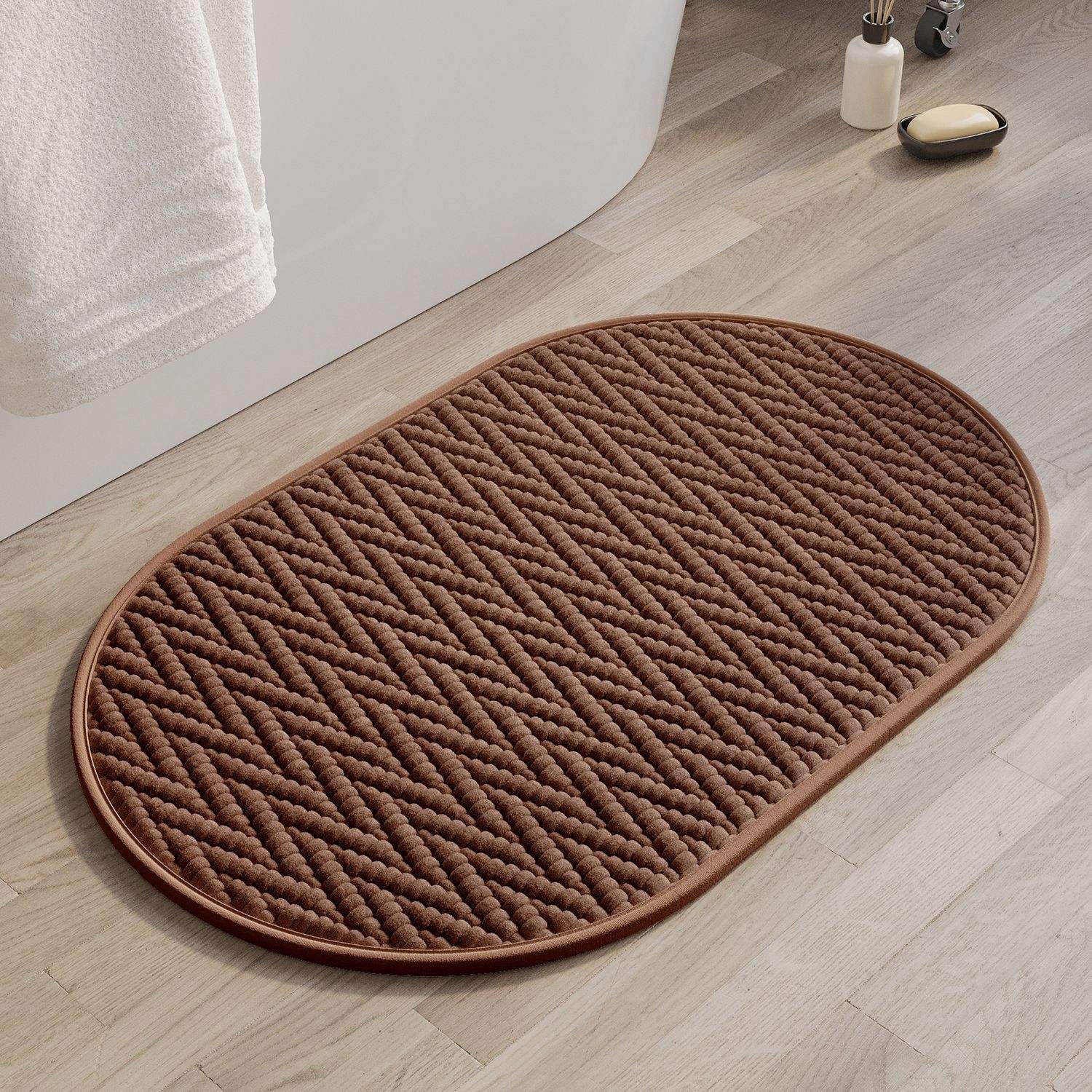 Velours de coton nuage - ovale marron granuleux